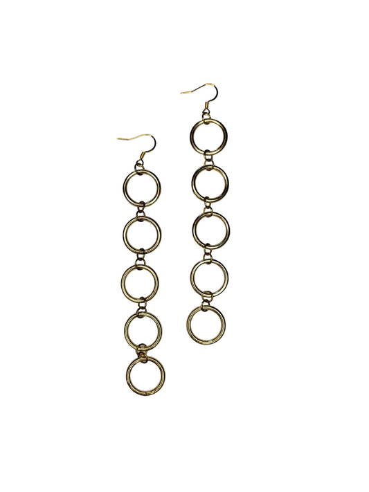 Long Circle Dangle Earrings