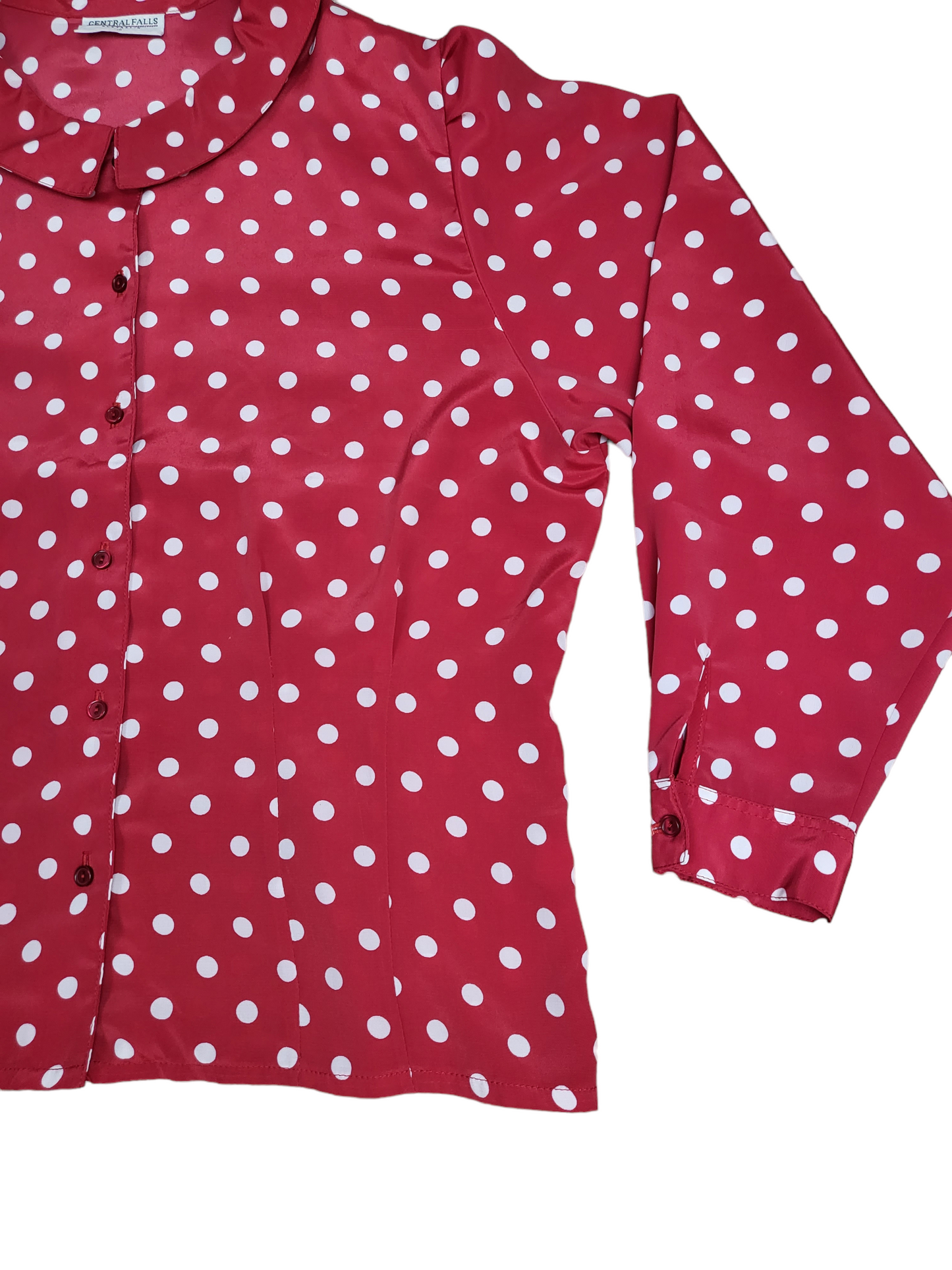 Vintage Red and White Polka Dot Shirt | Size 10