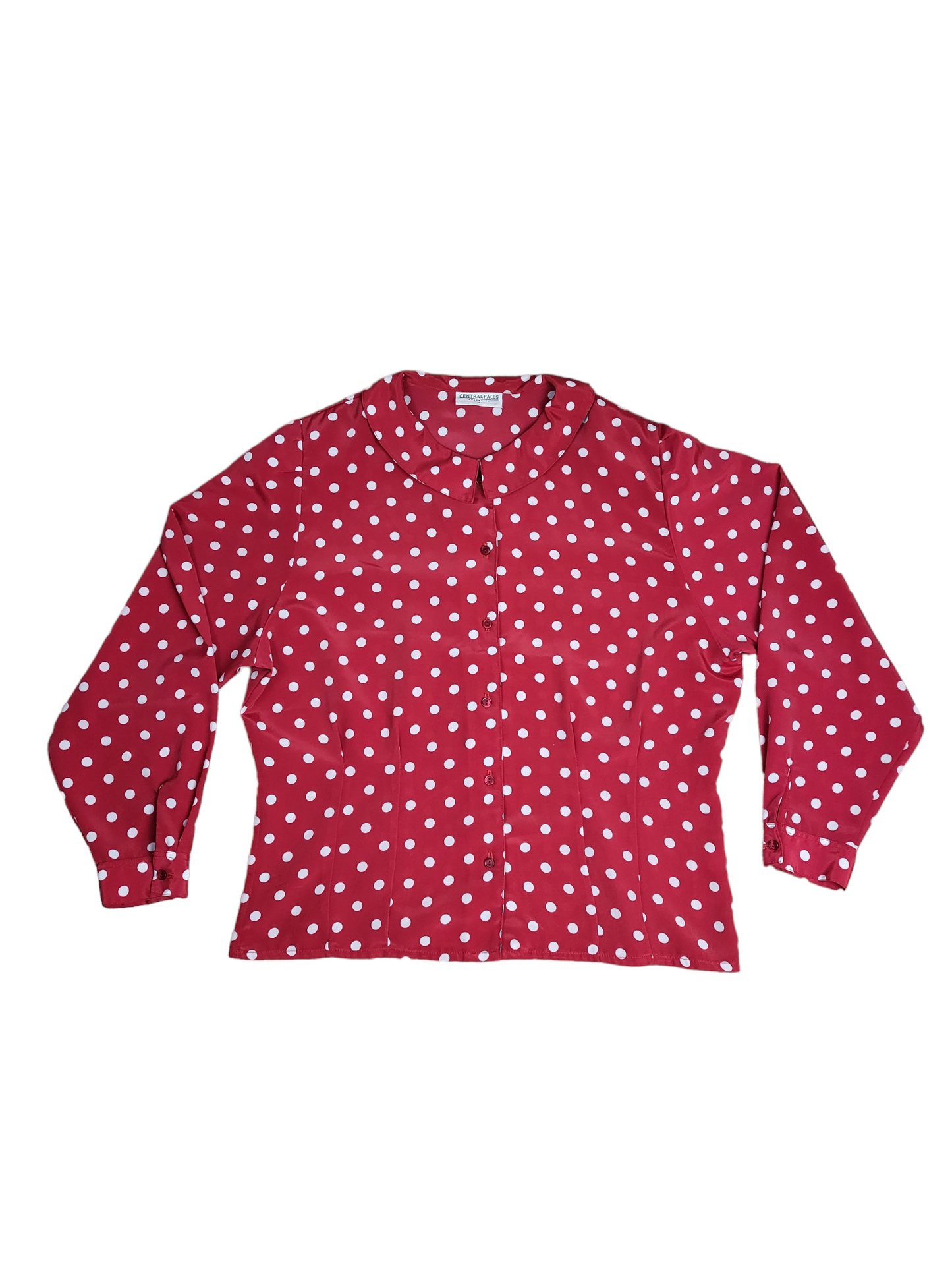 Vintage Red and White Polka Dot Shirt | Size 10