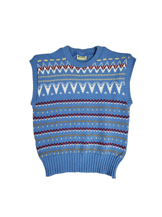 Vintage Blue Knit Sweater Vest | Size 12