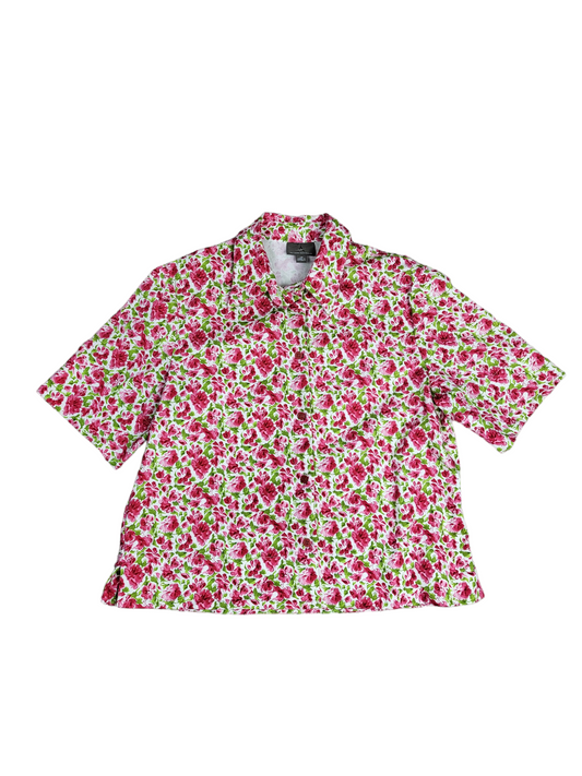 Vintage Pink Floral Button up Shirt | Size 14