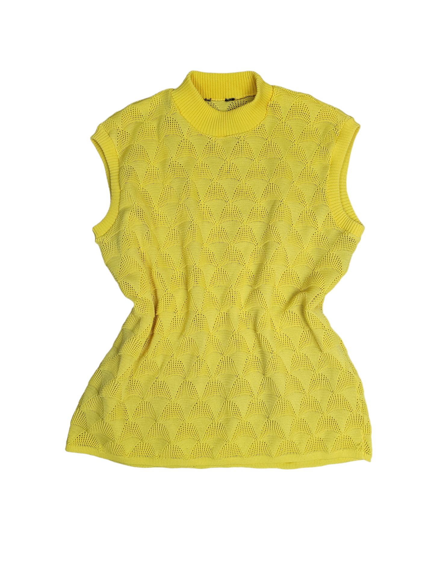 Vintage Yellow Stretch Knit Top | Size Small