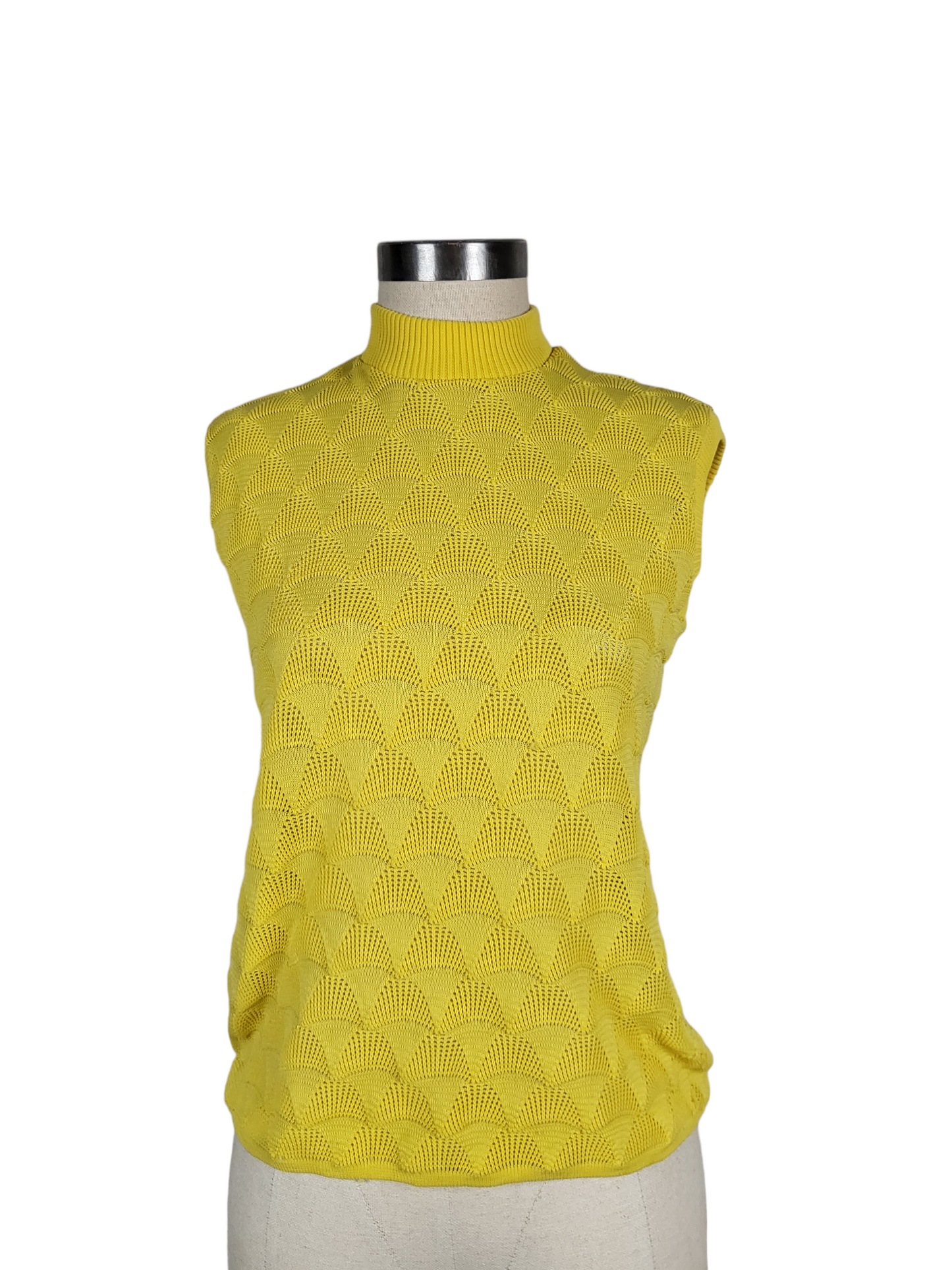 Vintage Yellow Stretch Knit Top | Size Small