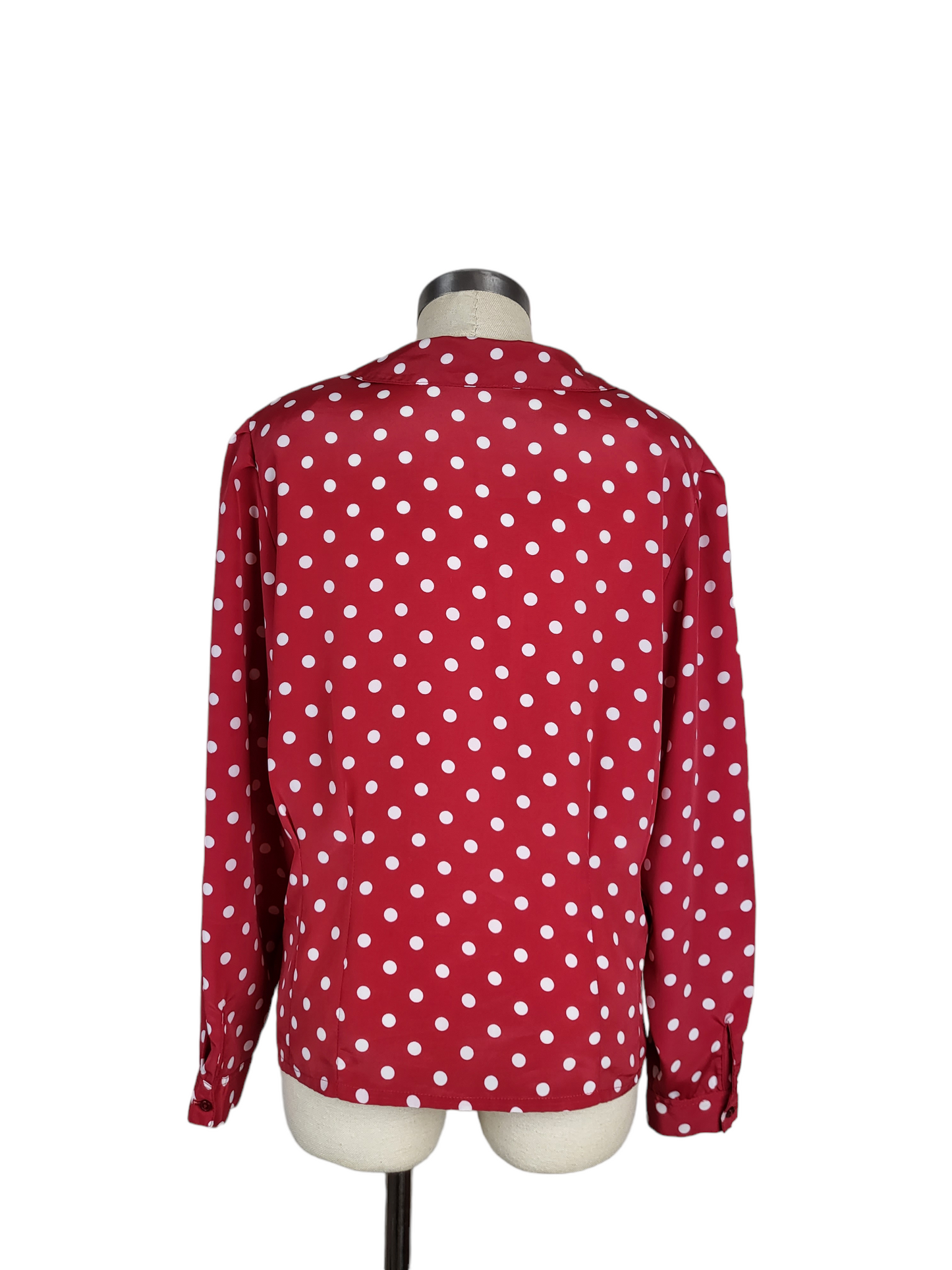 Vintage Red and White Polka Dot Shirt | Size 10