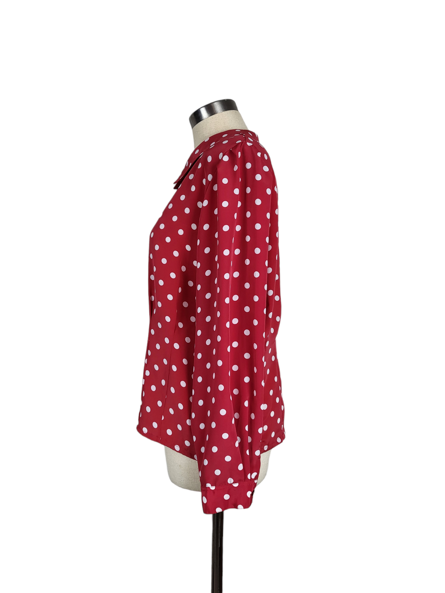 Vintage Red and White Polka Dot Shirt | Size 10