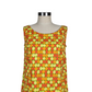 Vintage Vibrant Orange and Yellow Scoop neck top | Size Large