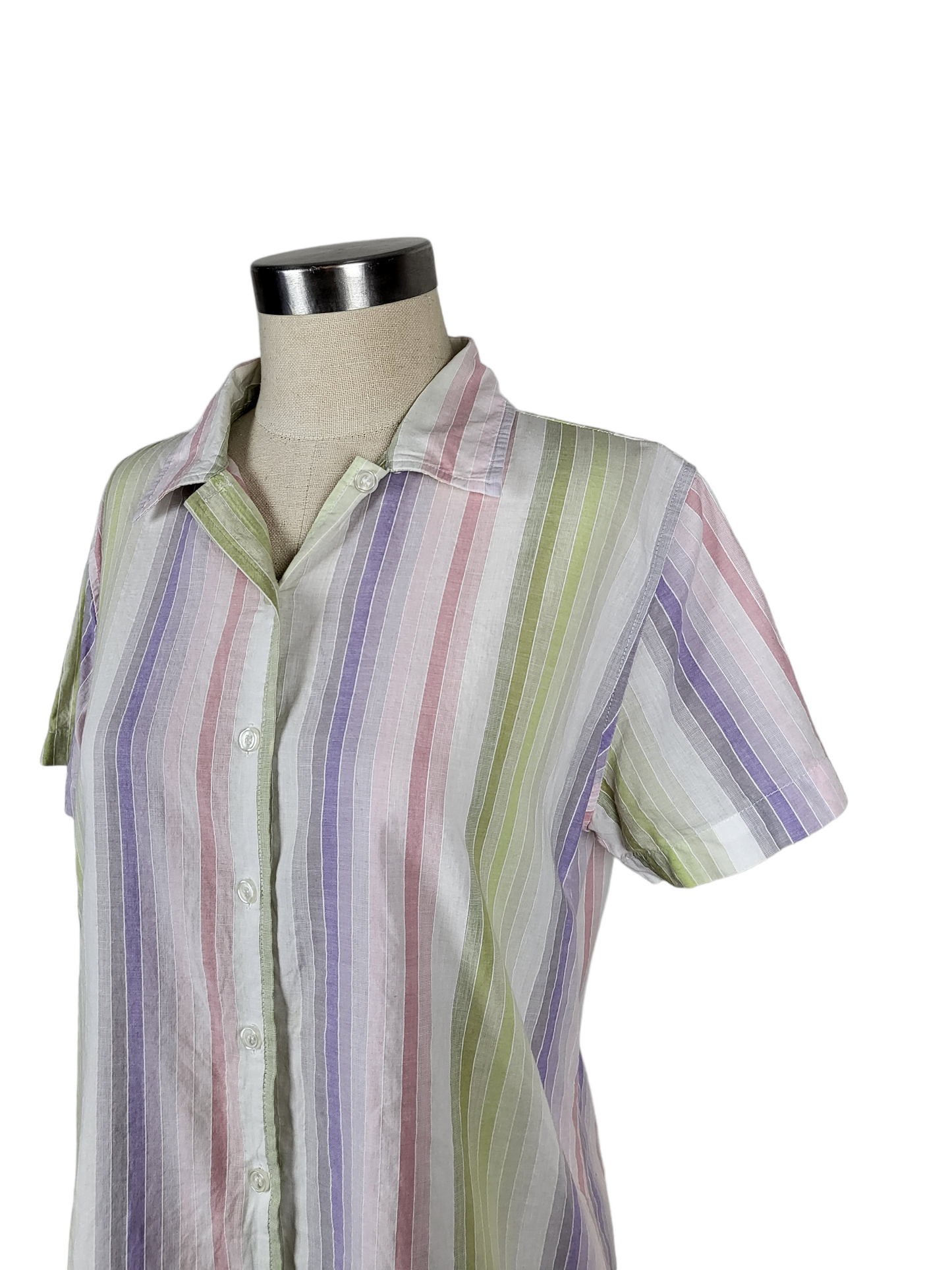 Vintage Pastel Stripe Button up Shirt | Size Medium