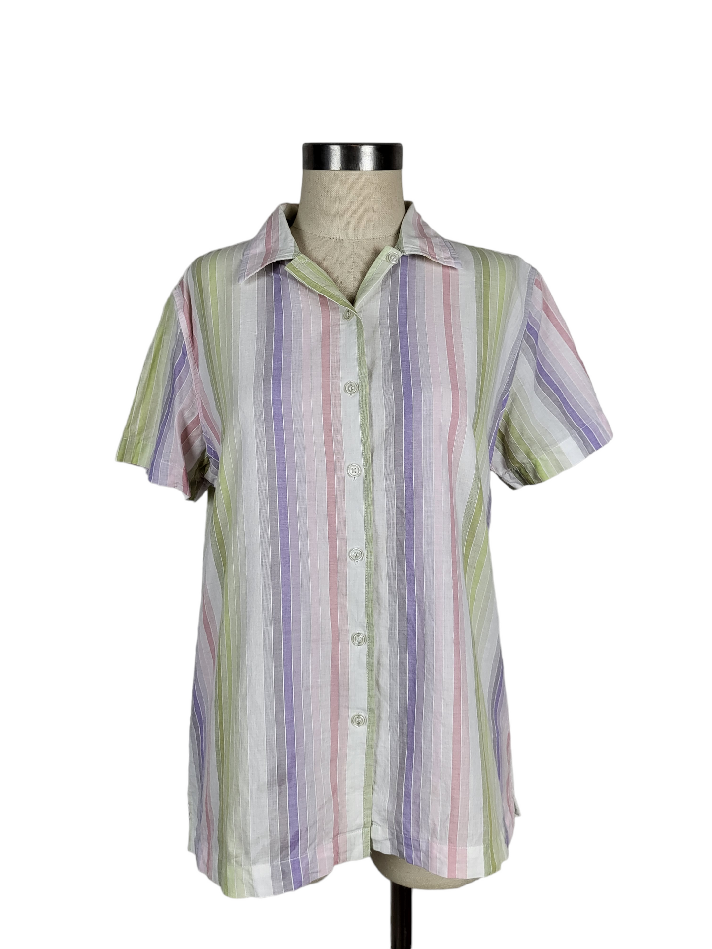 Vintage Pastel Stripe Button up Shirt | Size Medium