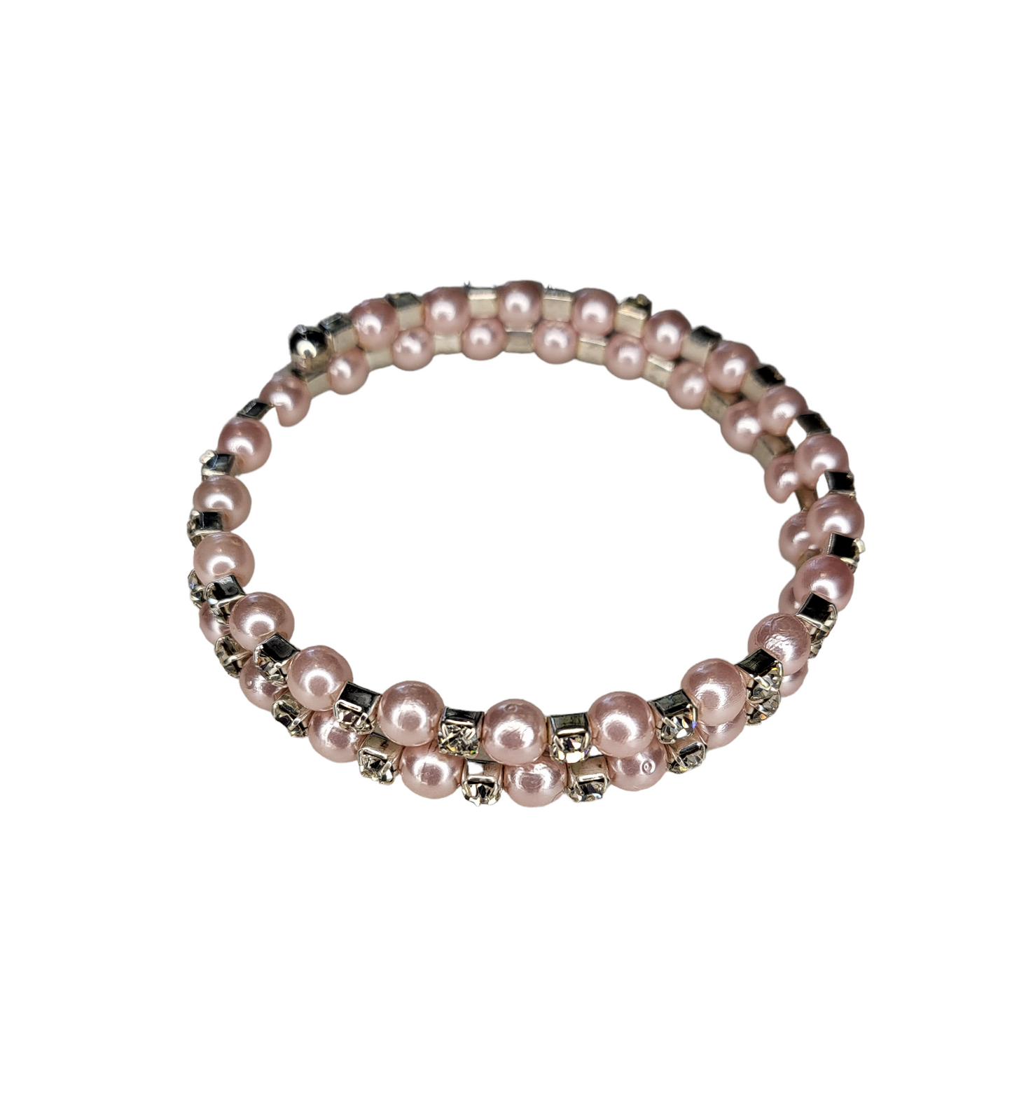 Pink Pearl Rhinestone Bracelet