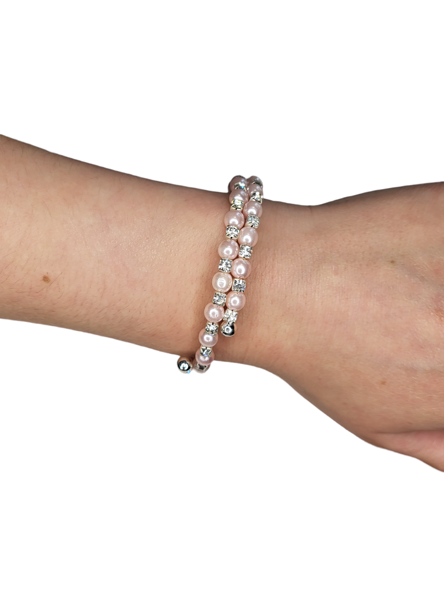 Pink Pearl Rhinestone Bracelet