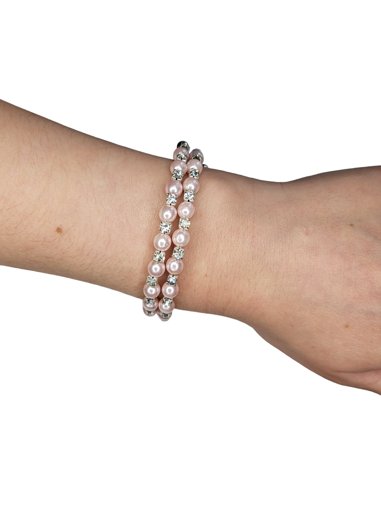 Pink Pearl Rhinestone Bracelet