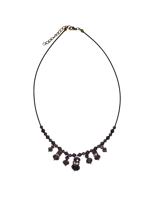 Purple Crystal Beaded Necklace