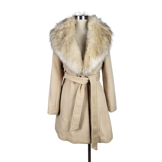 BNWT Beige Fur Collar Coat | Size 12