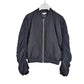 Ruched Sleeve Black Bomber Jacket | Size 12