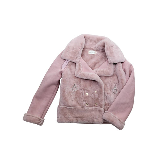 Baby Pink Faux Fur Coat | Size M