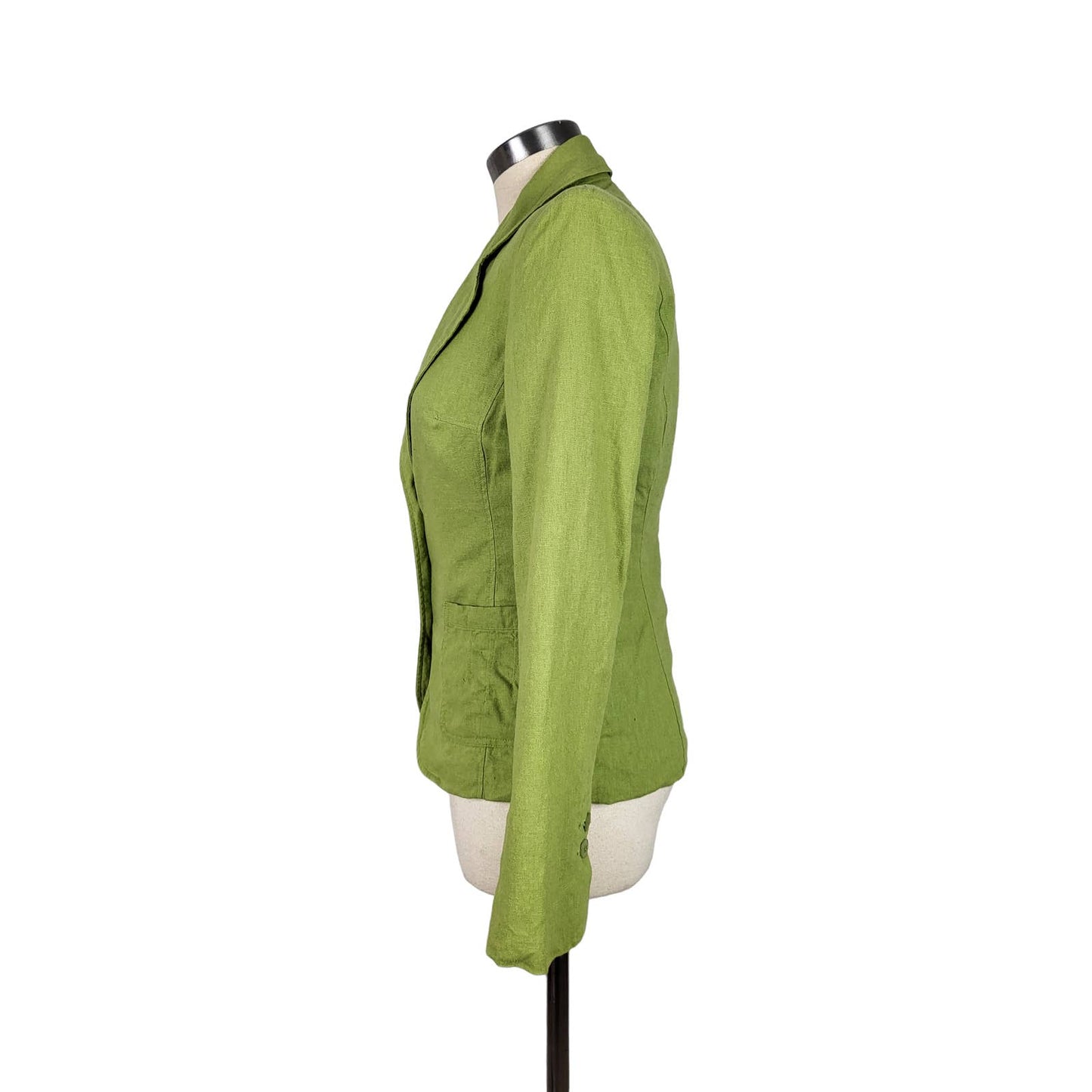 Lime Green Linen Blend Blazer | Size 34 (6)