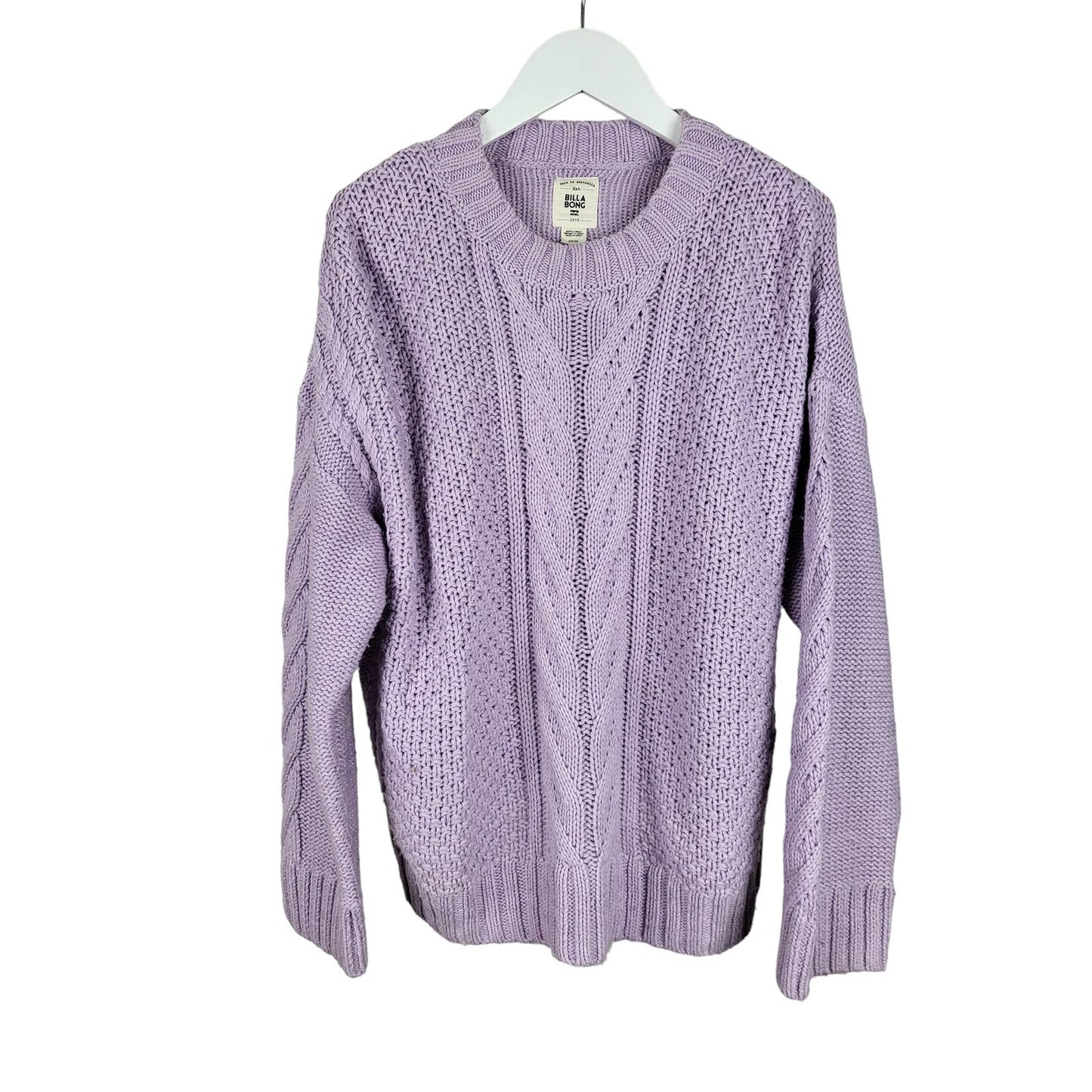 Billabong Cable Knit Lavender Jumper | Size Small