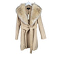 BNWT Beige Fur Collar Coat | Size 12