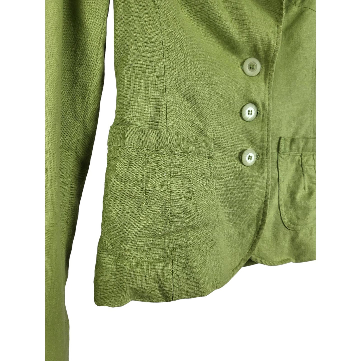 Lime Green Linen Blend Blazer | Size 34 (6)