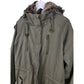 Khaki Jacket with removable Fur Lining and hood | Size XS