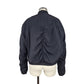 Ruched Sleeve Black Bomber Jacket | Size 12