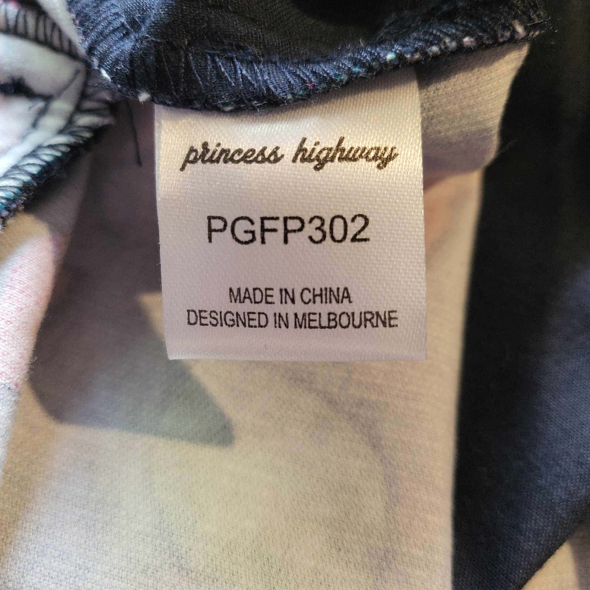 Vibrant Print  Corduroy Pant - garment tag