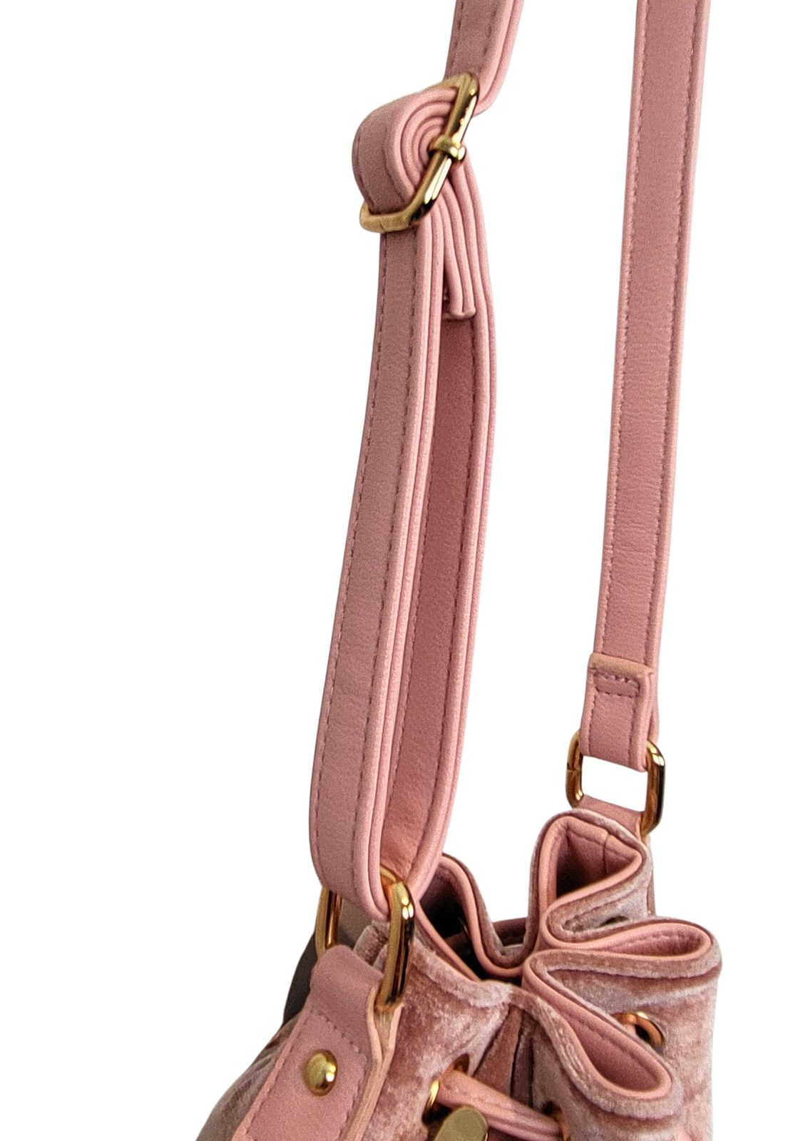 Pink Velvet Bucket Bag