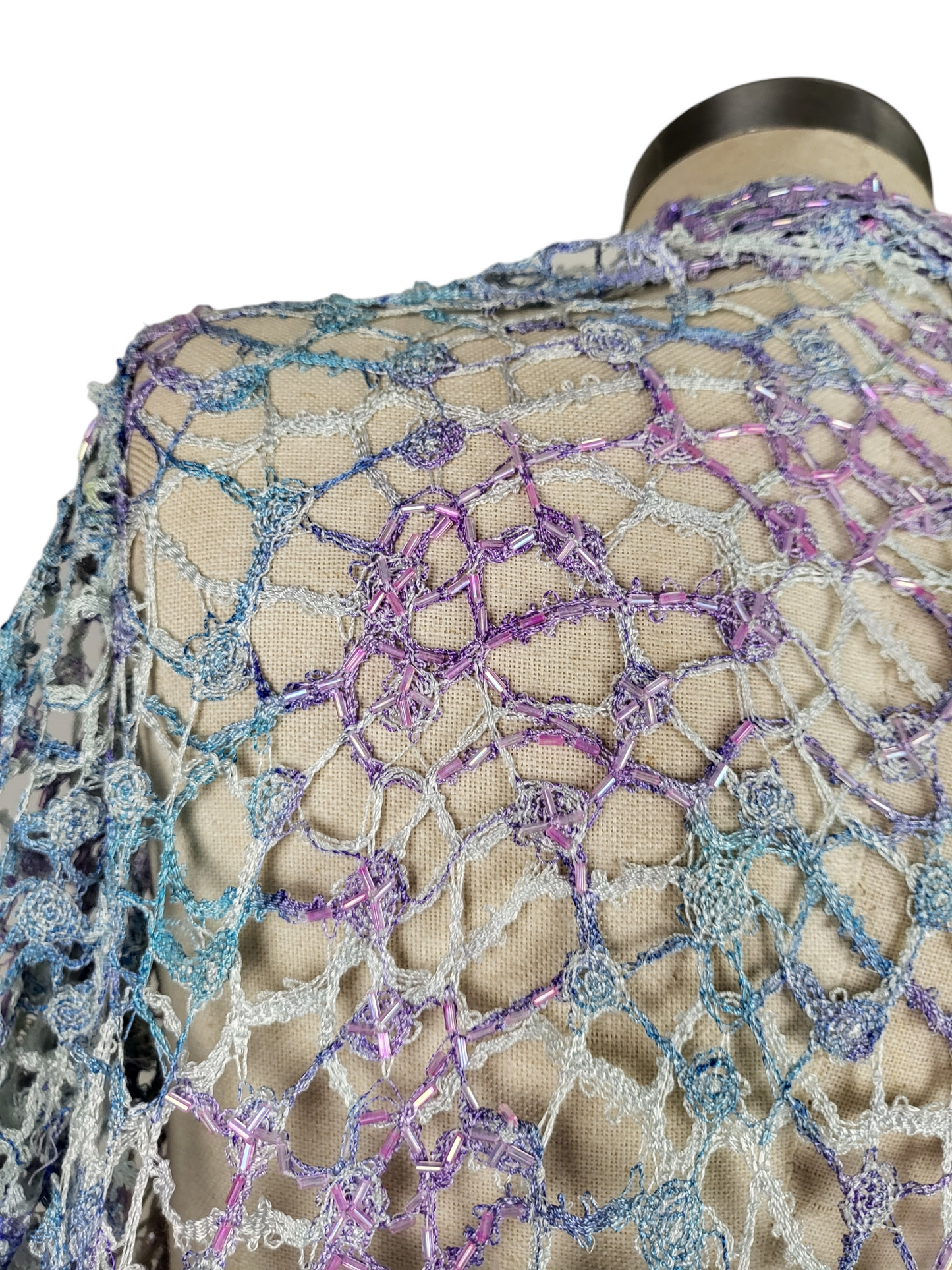 Beaded Waterfall Cardigan, back detail