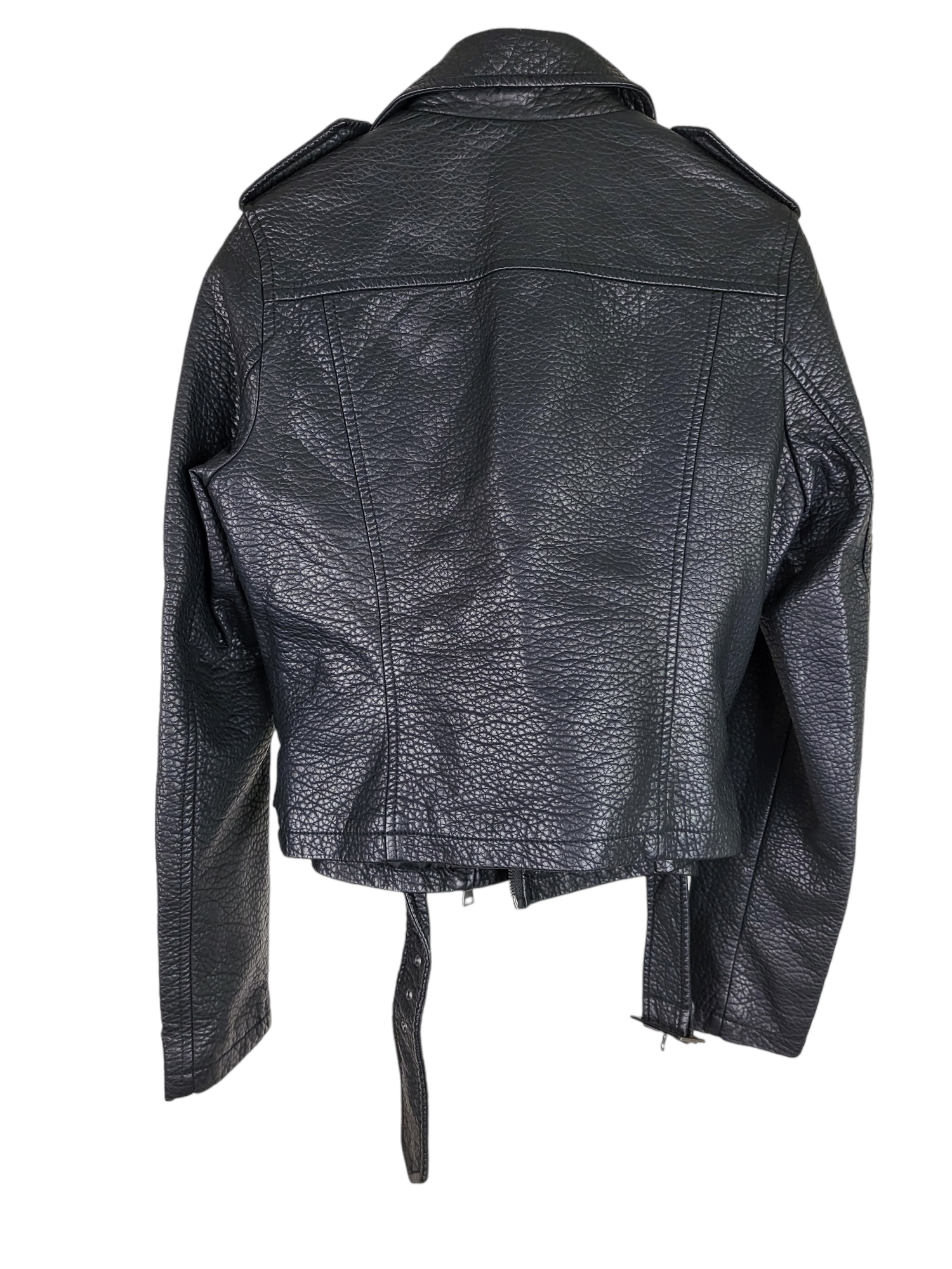 Black Moto Jacket, back hanging