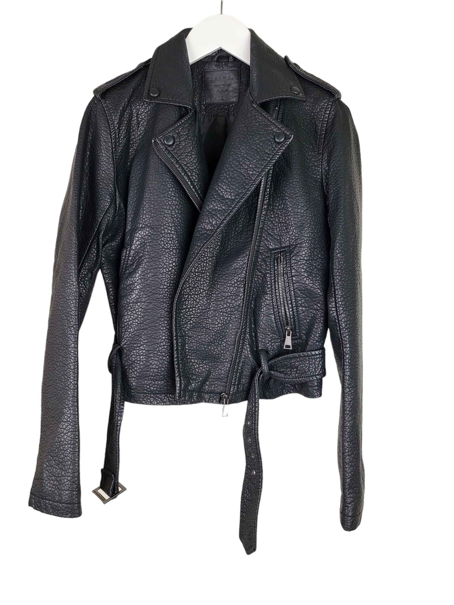 Black Moto Jacket, front 2