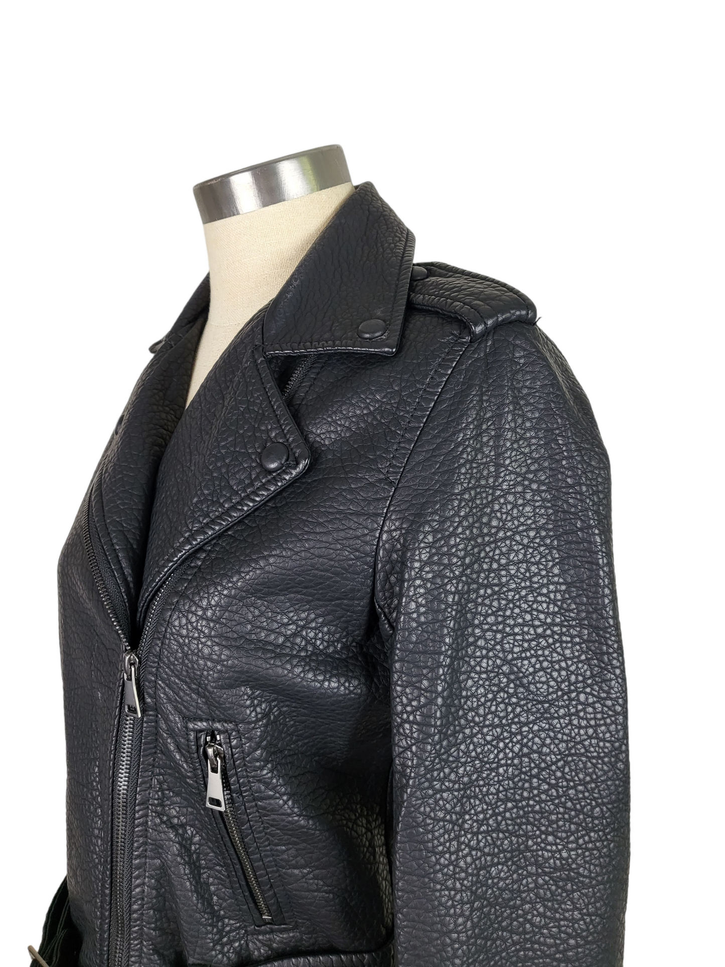 Black Moto Jacket, side front