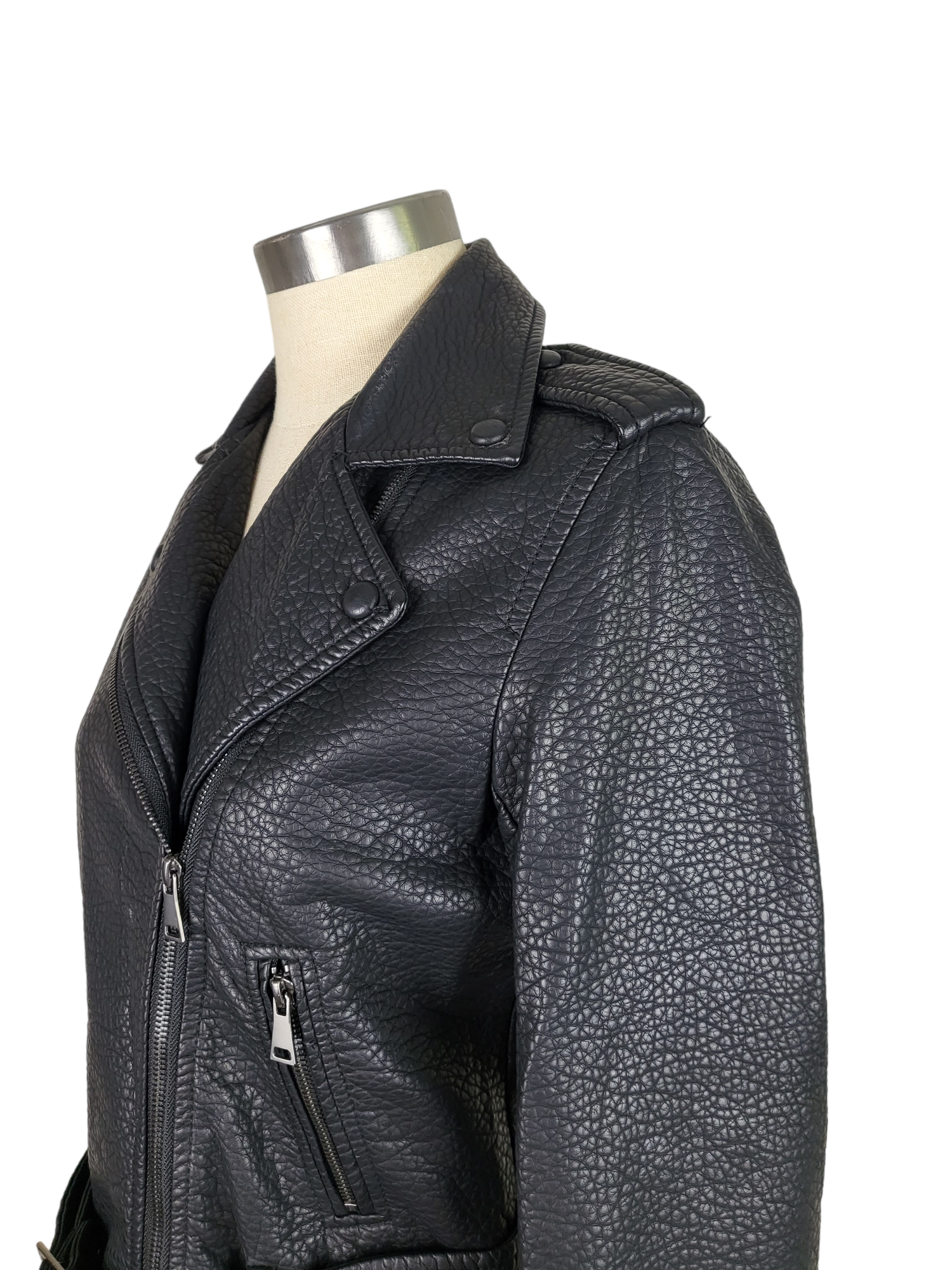 Black Moto Jacket, side front