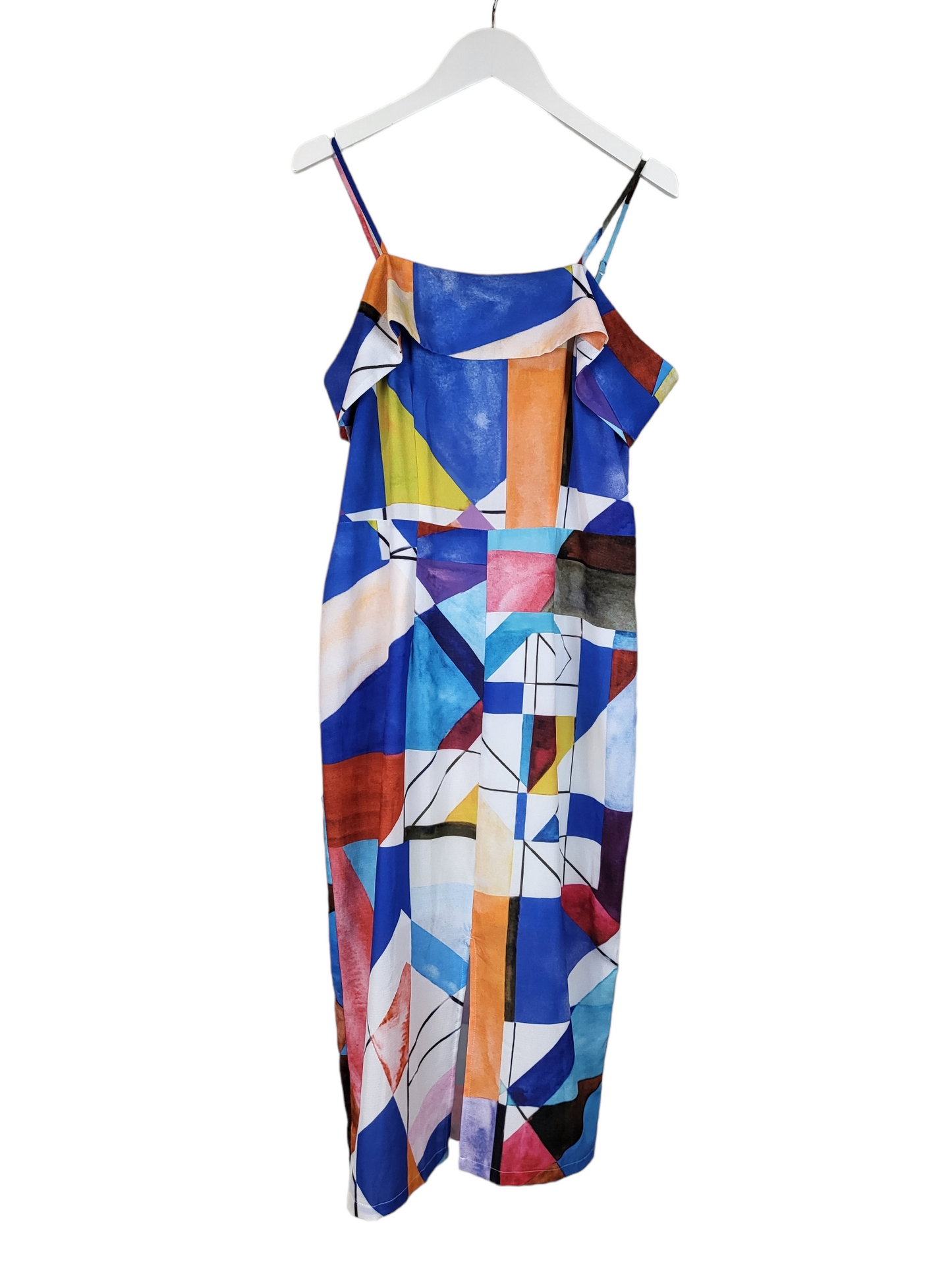 Geometric Print Midi Dress | Size 8