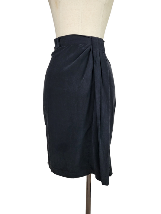 Gorman Silk Black Skirt With Pleat Detail, front