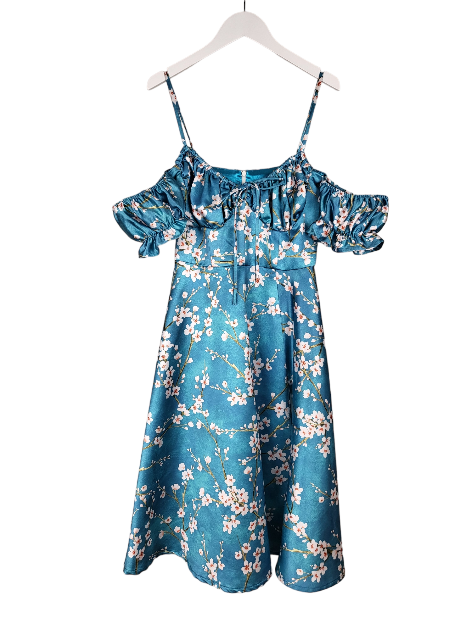 Handmade Blossom Milkmaid Dress, front hanging