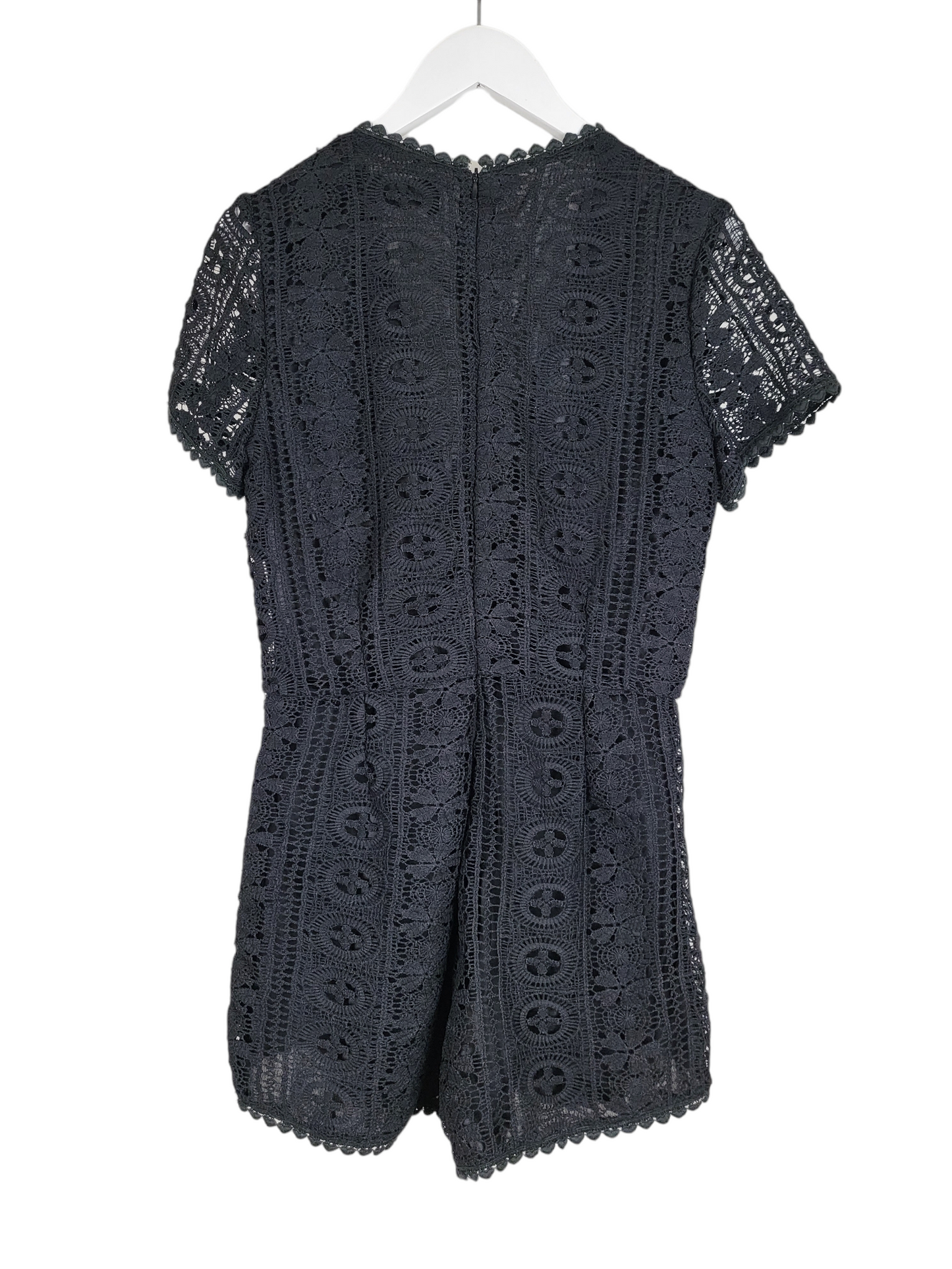 Lace Deep V Playsuit, back hanging