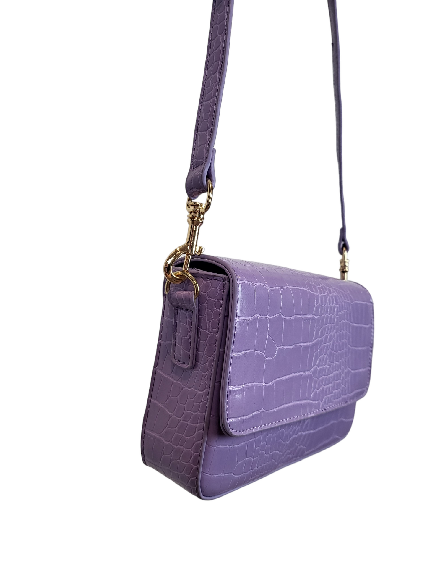 Lavender Fold Shoulder Bag, side