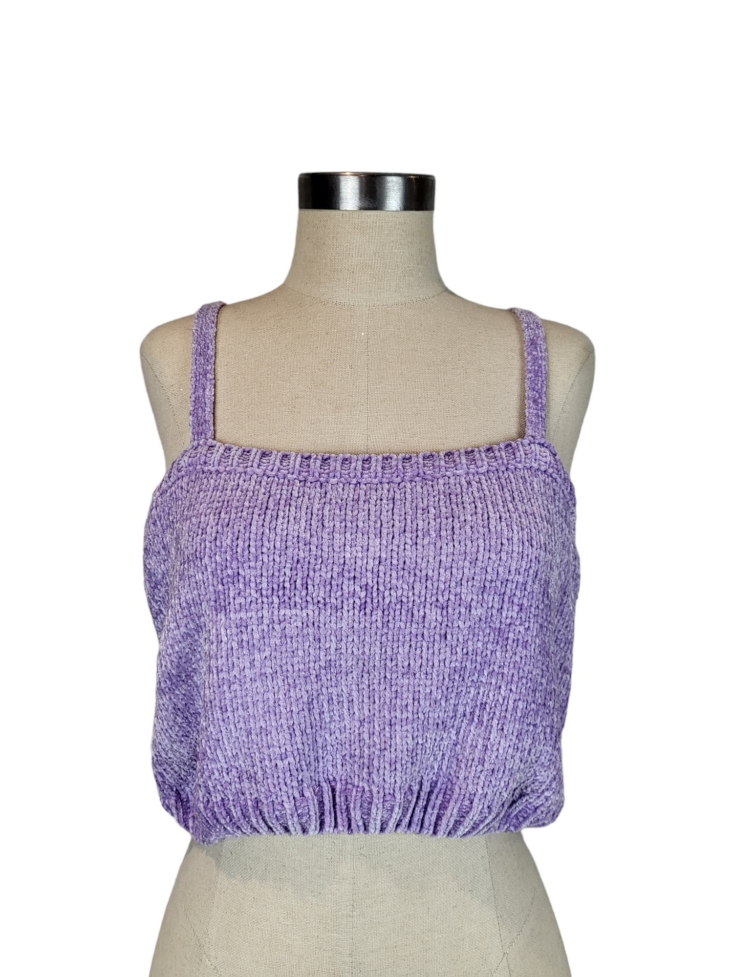 Lavender Knit crop, front