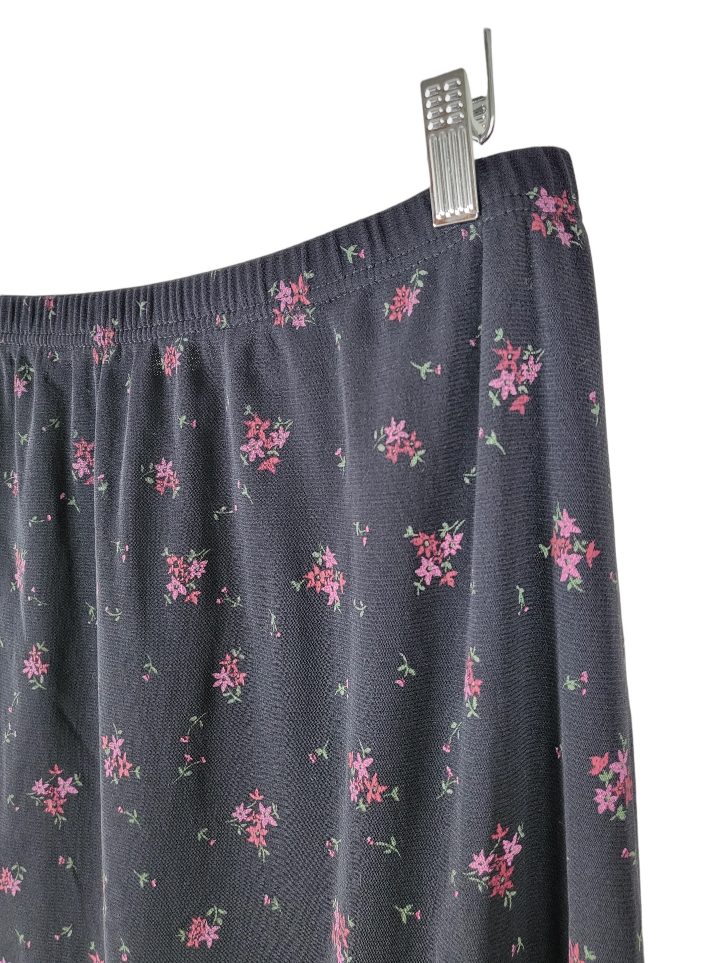 Mesh Floral Midi Skirt With Lettuce Hem | Size 20