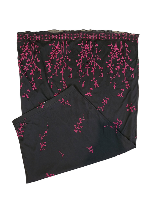 Mesh Overlay Maxi Skirt - Pink Floral | Size Small