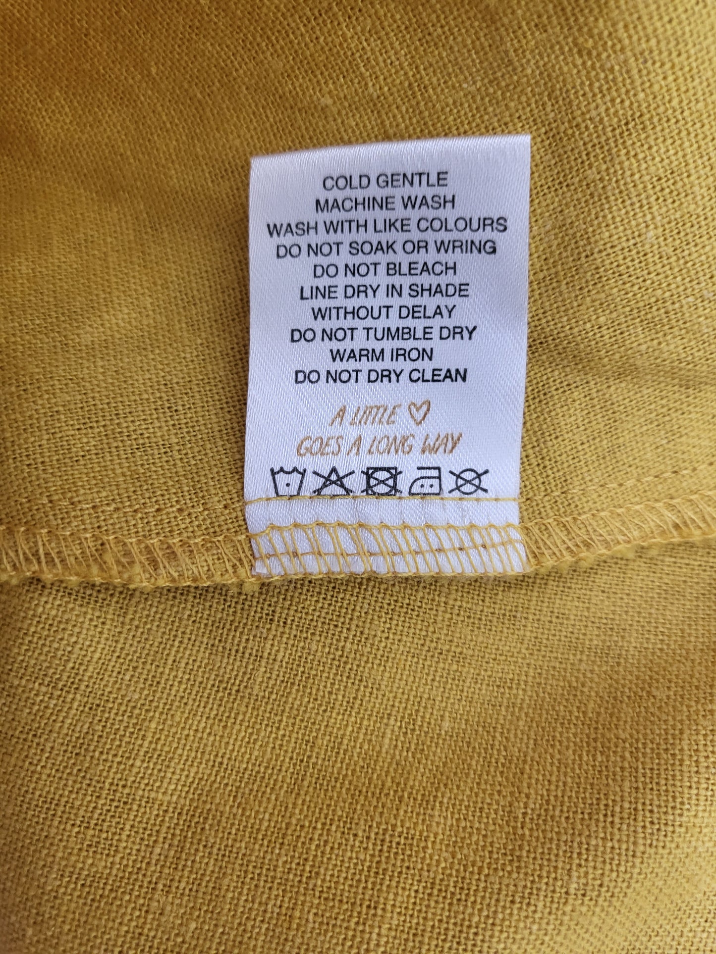 Mustard Tie Strap Cami Top, care label