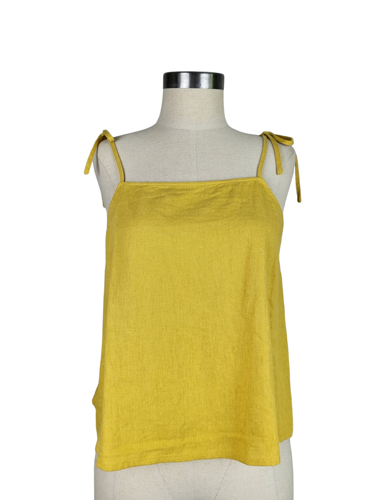 Mustard Tie Strap Cami Top, front