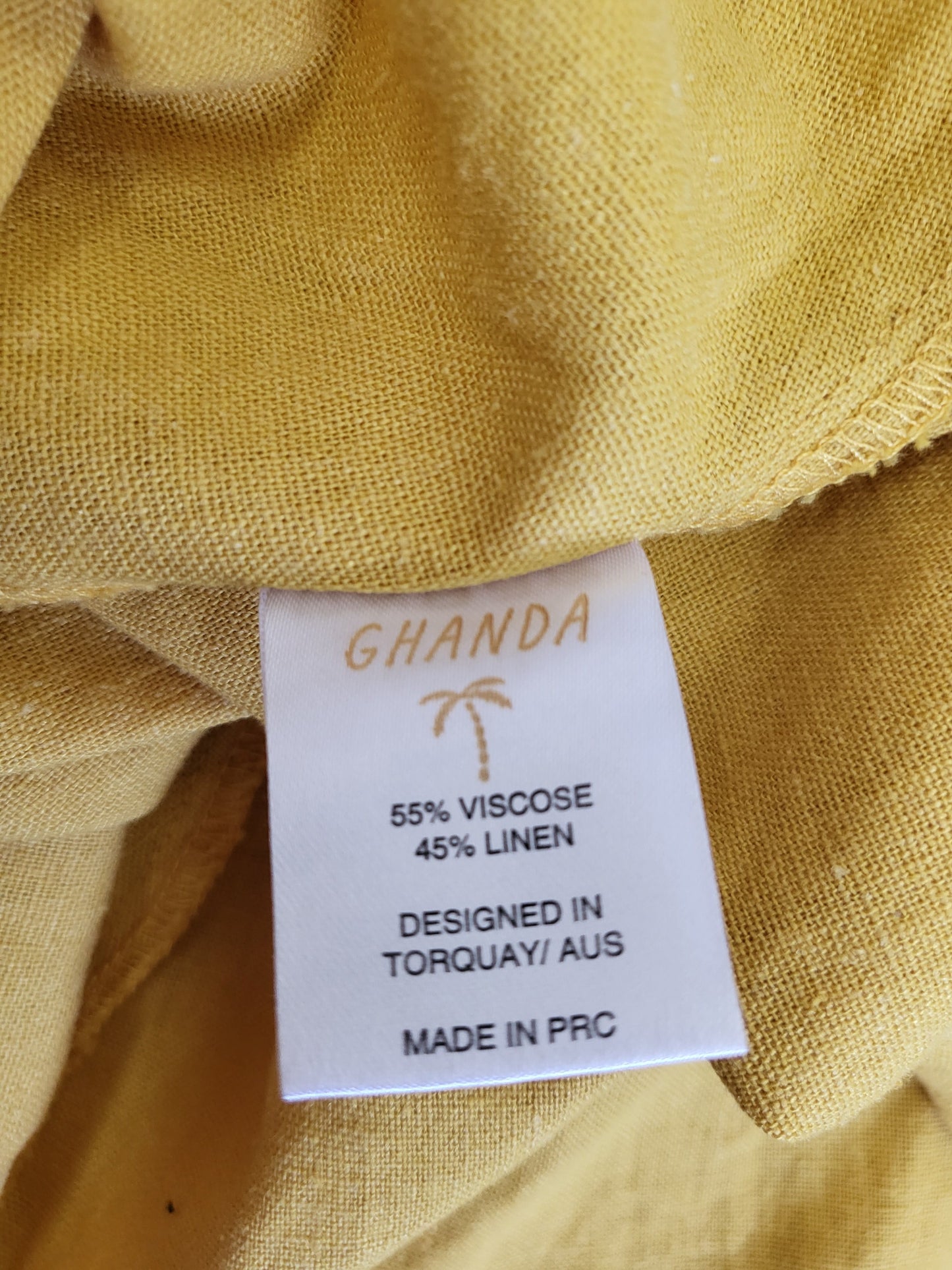 Mustard Tie Strap Cami Top, garment tag