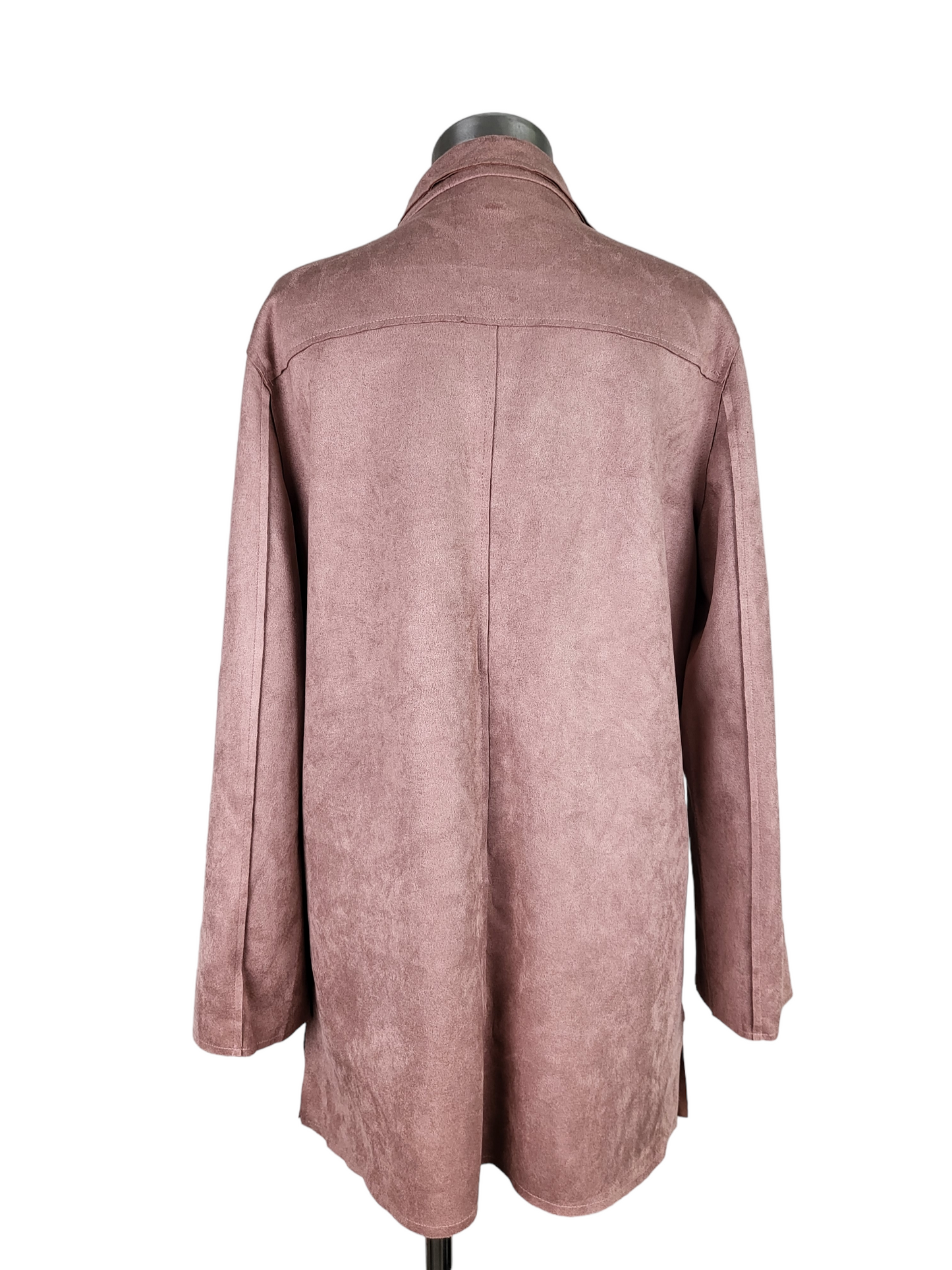 Pink Suede Look Coat, back