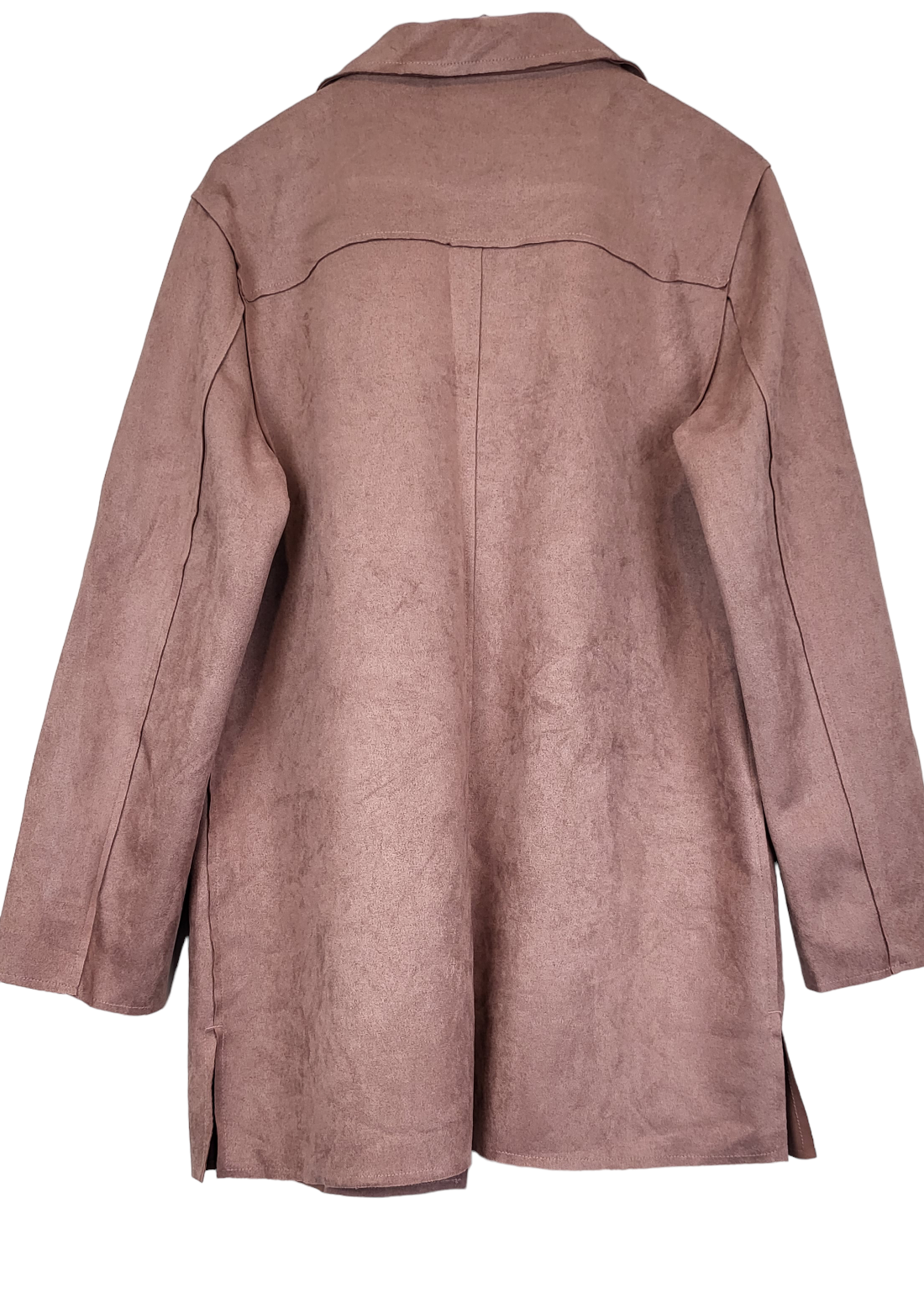 Pink Suede Look Coat, back