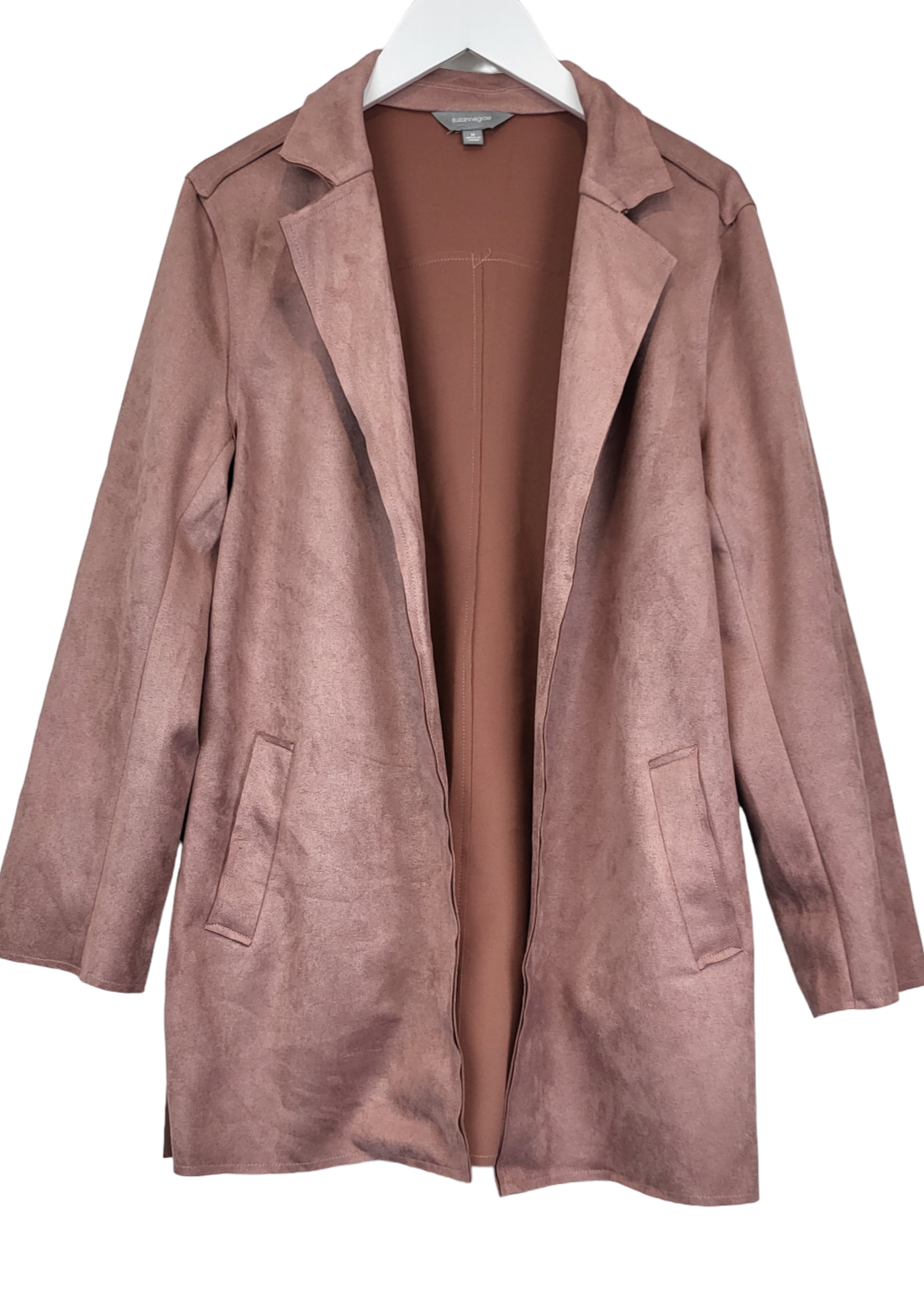 Pink Suede Look Coat, front