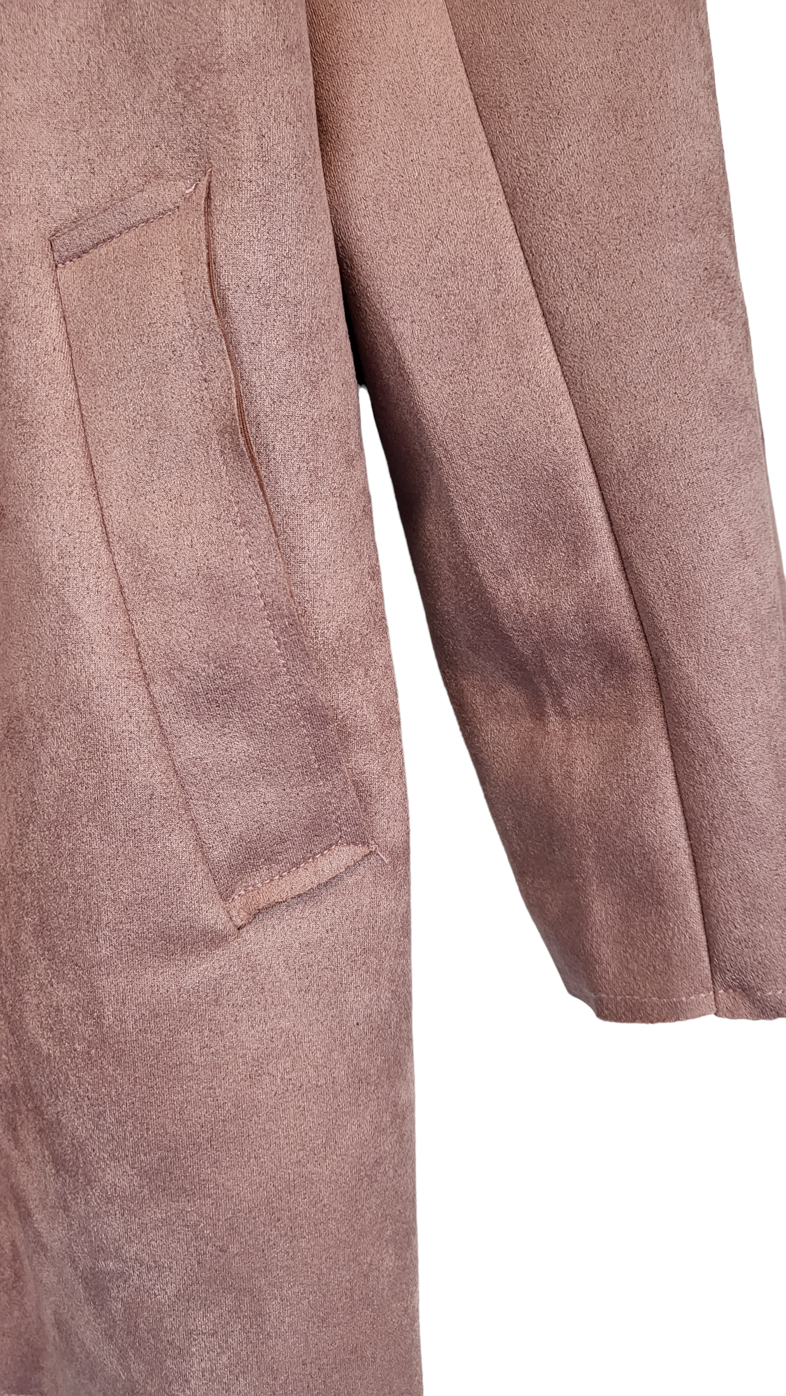 Pink Suede Look Coat, pocket view