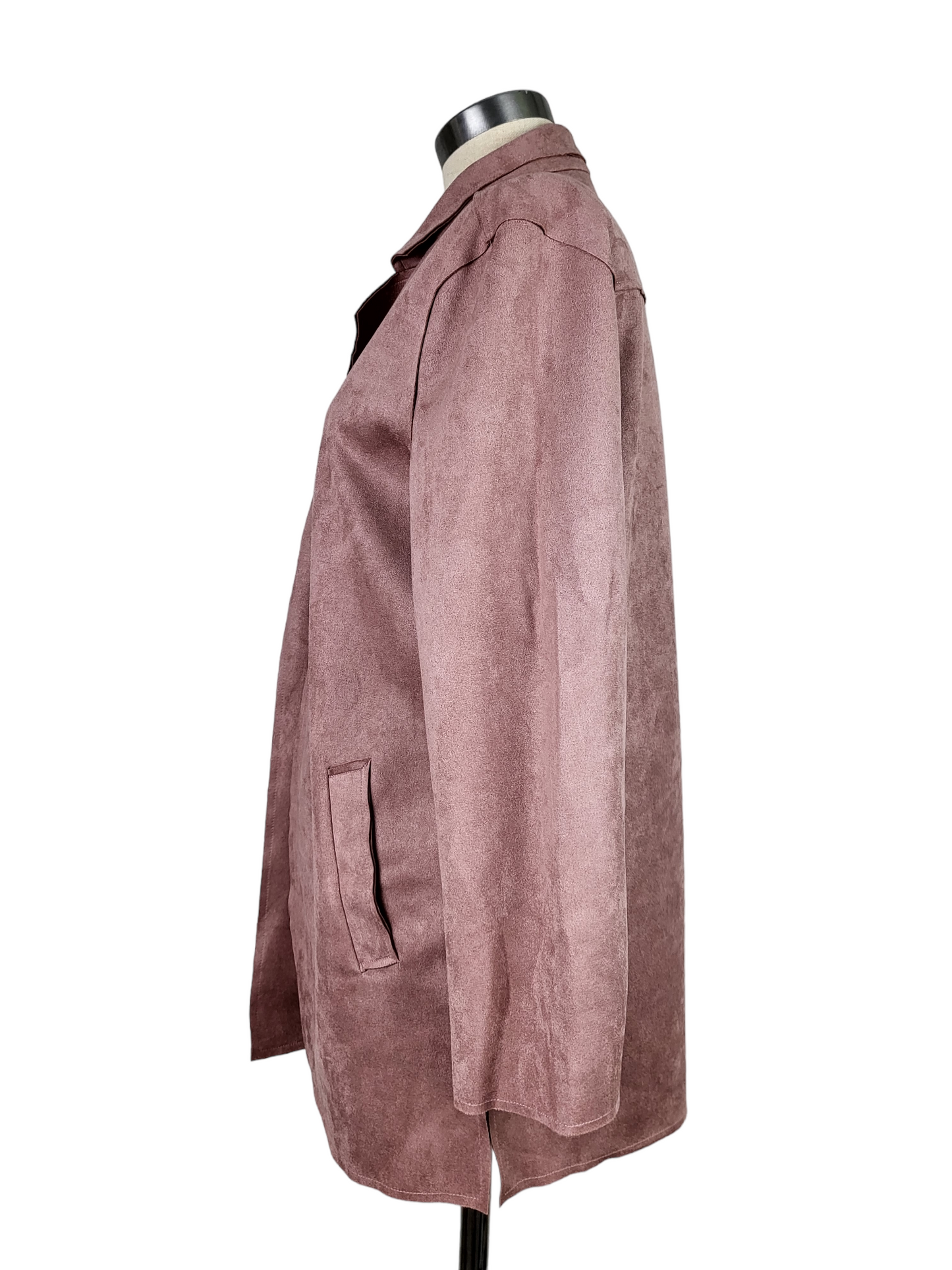 Pink Suede Look Coat, side