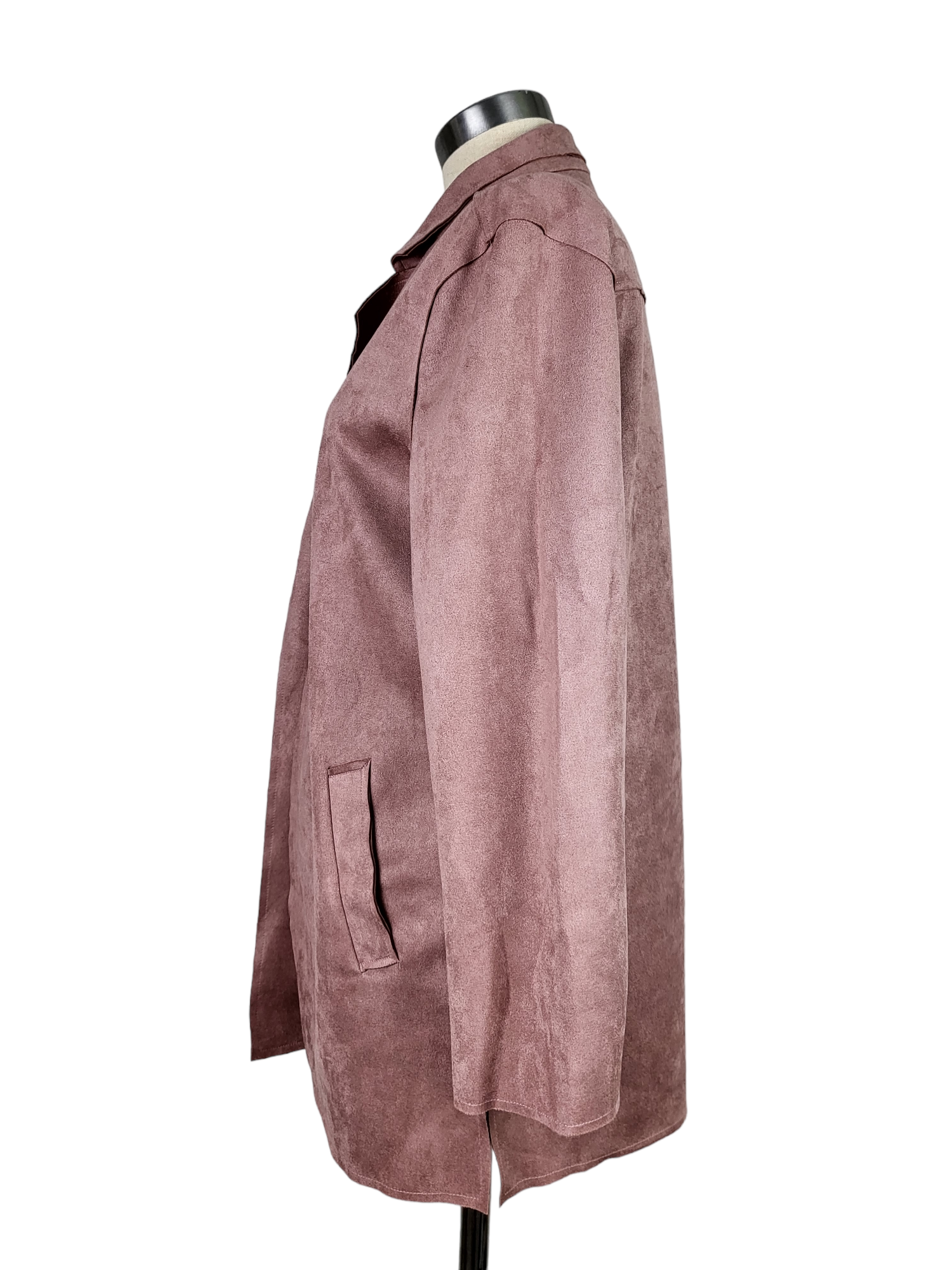 Pink Suede Look Coat, side