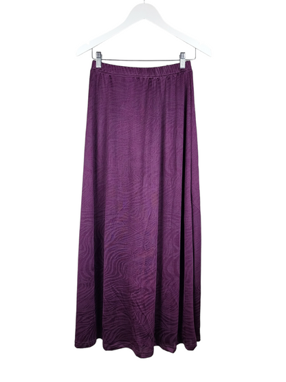 Plum Zebra Maxi Skirt with Elastic Waist | Size Small